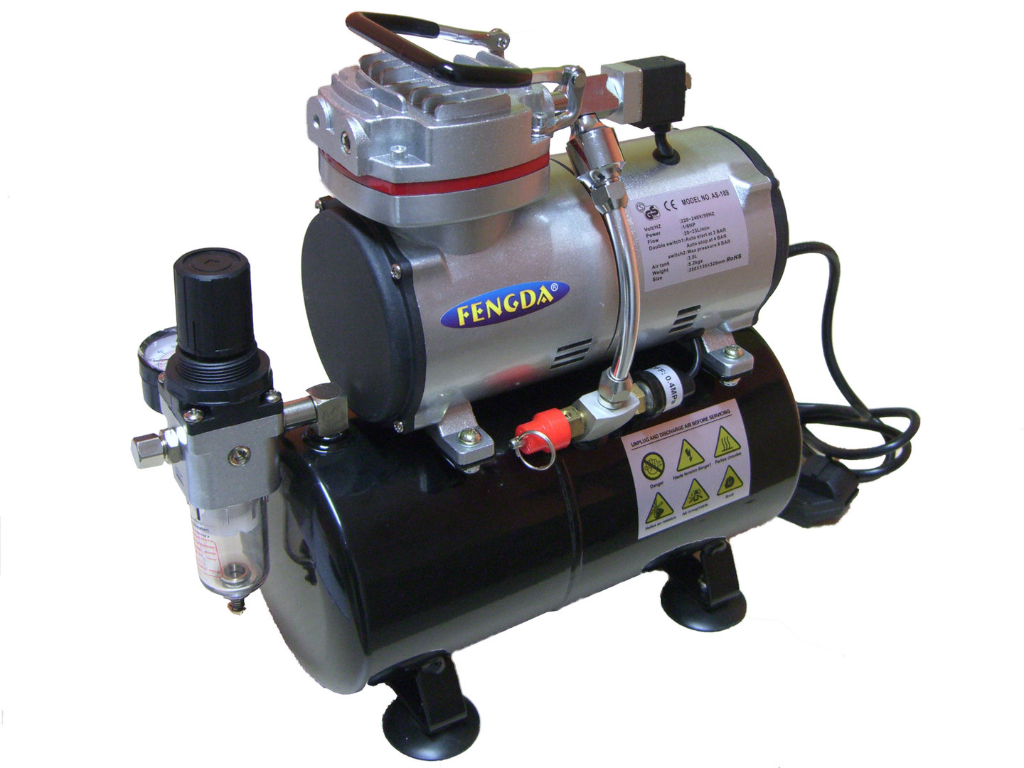 Airbrush Hobby Kompressor mit Druckbehälter Fengda® AS-189
