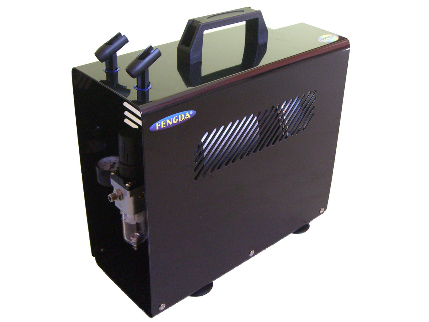 Airbrush Hobby Zweikolben Kompressor mit Druckbehälter und Deckel Fengda® AS-196 A