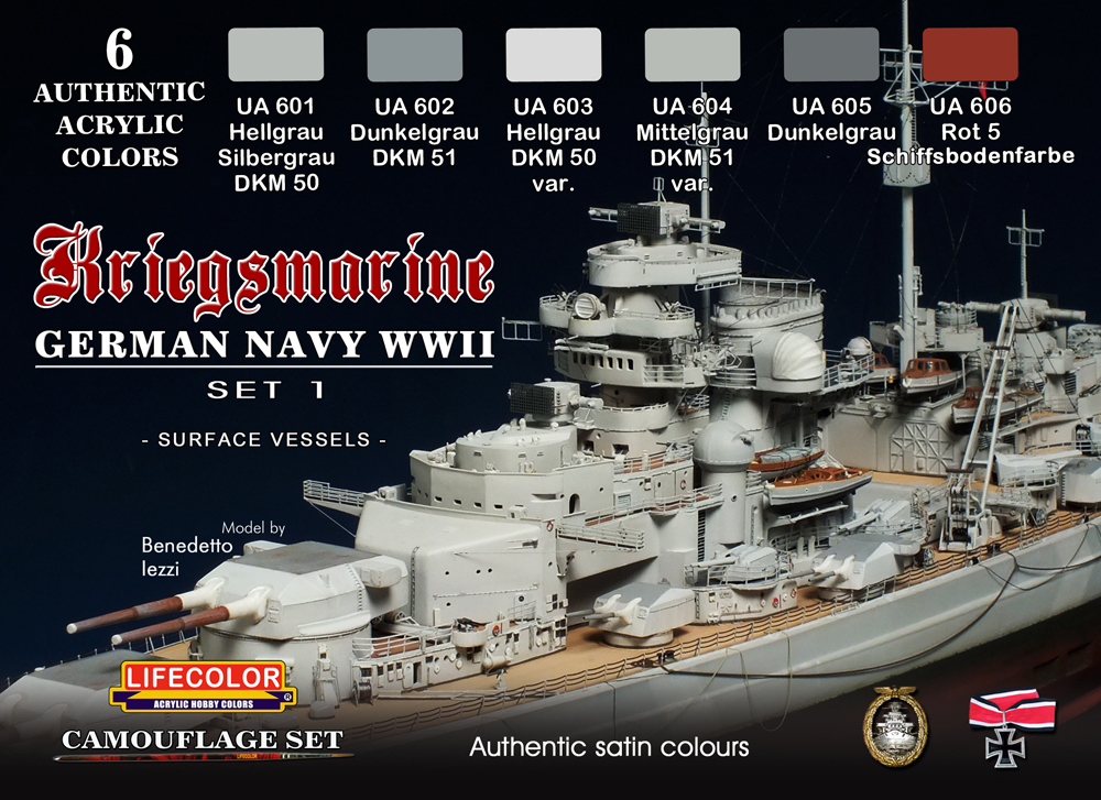 Tarnfarben Set LifeColor CS09 GERMAN NAVY WWII SET1 Kriegsmarine