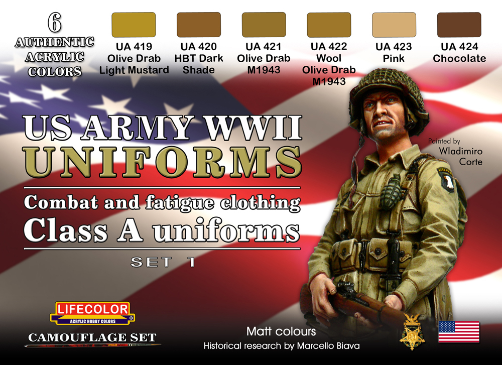 Tarnfarben Set LifeColor CS17 WWII US ARMY UNIFORMS SET1 Class A uniforms