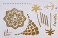 Gold Silver | Jewelry Flash Tattoo stickers W-108, 21x15cm