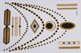 Gold Black | Jewelry Flash Tattoo stickers W-146, 21x15cm