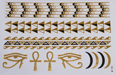 Gold Black | Jewelry Flash Tattoo stickers W-152, 21x15cm