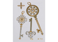 Gold Silver | Jewelry Flash Tattoo stickers W-214, 8x10cm
