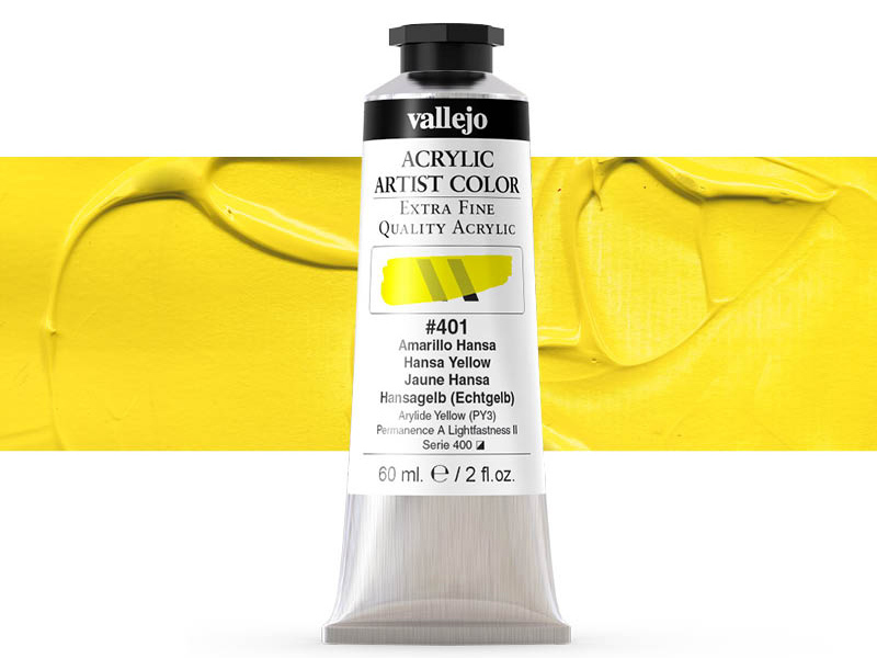Farbe Vallejo Acrylic Artist Color 16401 Hansa Yellow (60ml)