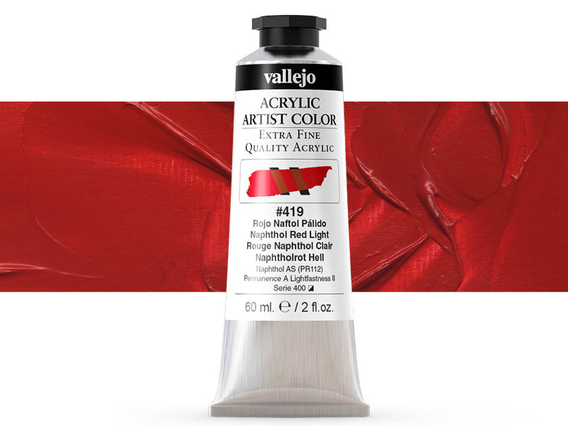 Farbe Vallejo Acrylic Artist Color 16419 Naphtol Red Light (60ml)