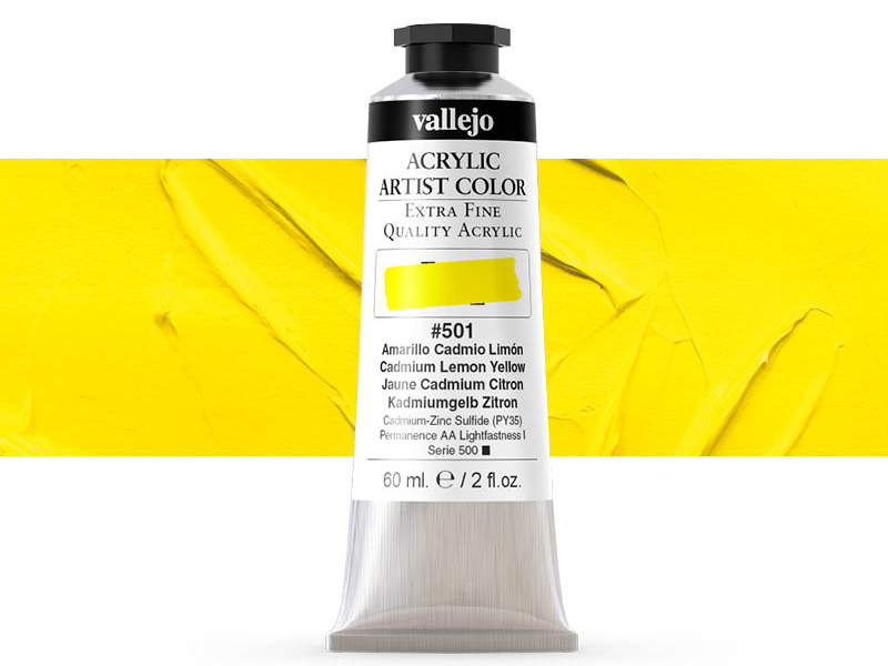 Farbe Vallejo Acrylic Artist Color 16501 Cadmium Lemon Yellow (60ml)