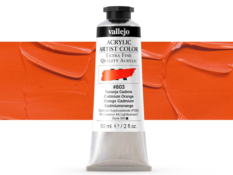Farbe Vallejo Acrylic Artist Color 16803 Cadmium Orange (60ml)
