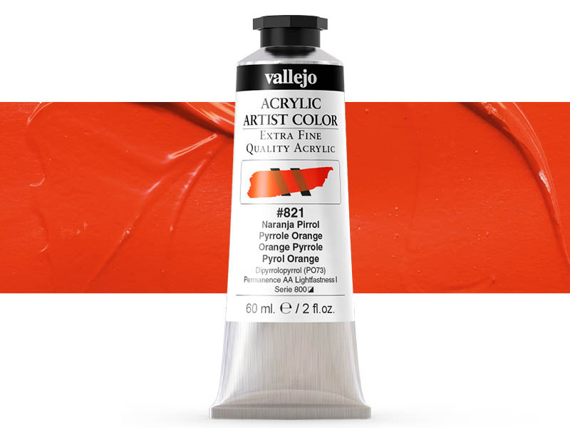 Farbe Vallejo Acrylic Artist Color 16821 Pyrrole Orange (60ml)