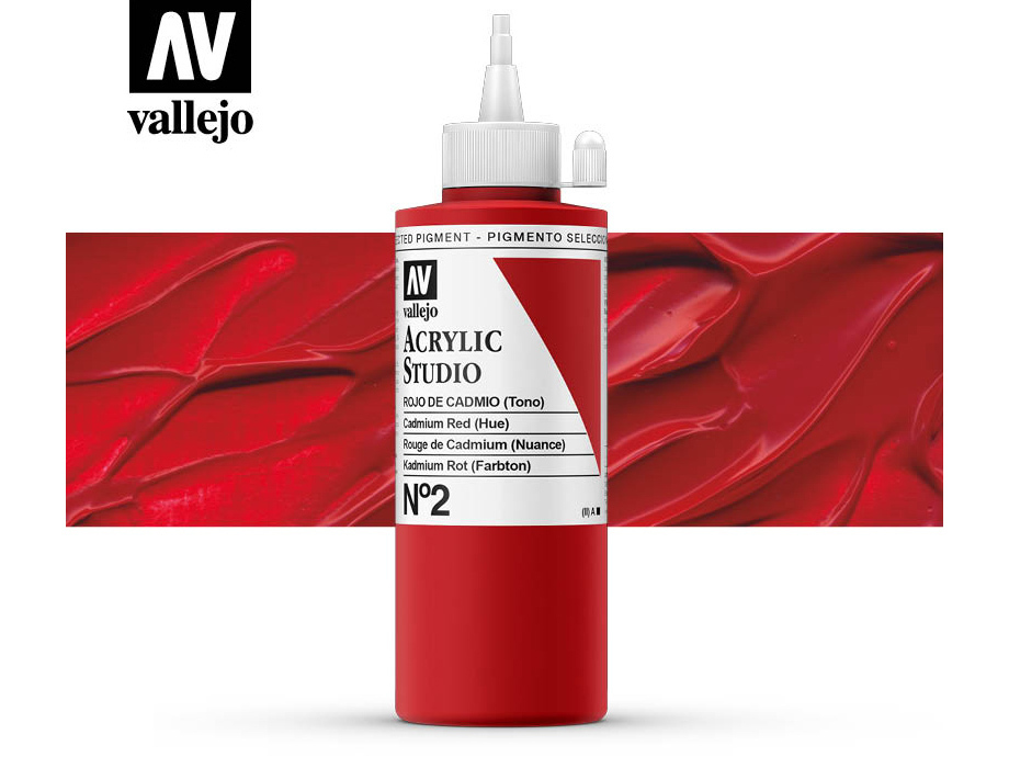 Farbe Vallejo Acrylic Studio 22002 Cadmium Red (Hue) (200ml)