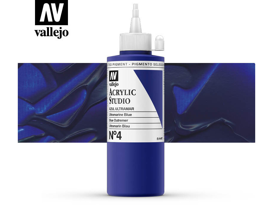 Farbe Vallejo Acrylic Studio 22004 Ultramarine Blue (200ml)
