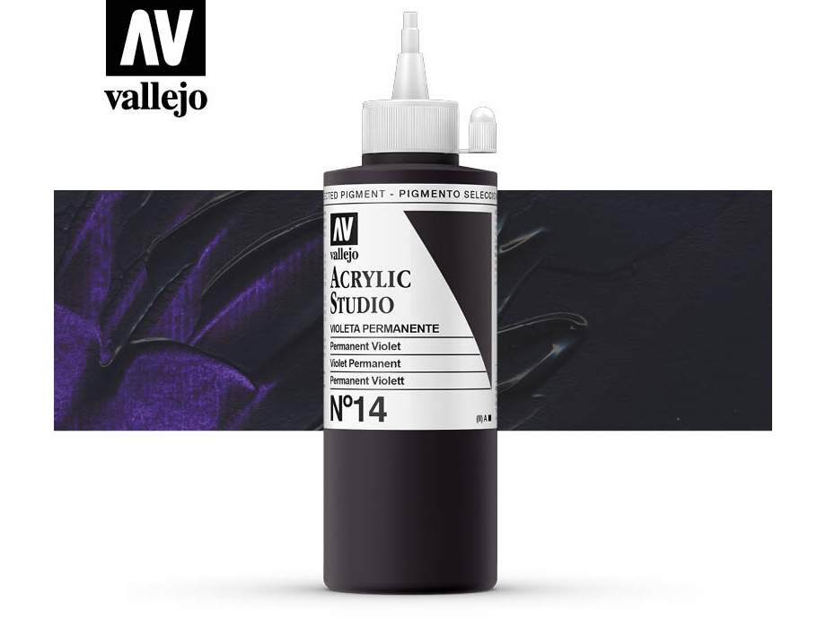 Farbe Vallejo Acrylic Studio 22014 Permanent Violet (200ml)