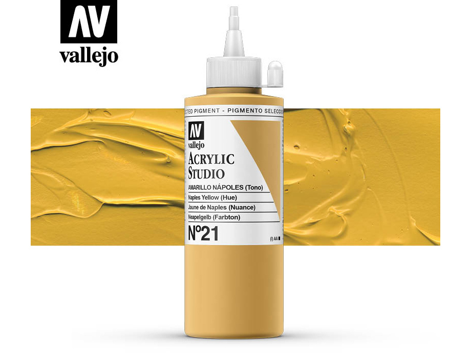 Farbe Vallejo Acrylic Studio 22021 Naples Yellow (Hue) (200ml)