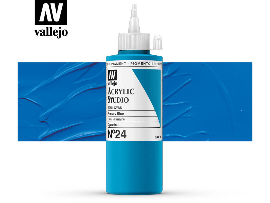 Farbe Vallejo Acrylic Studio 22024 Primary Blue (200ml)