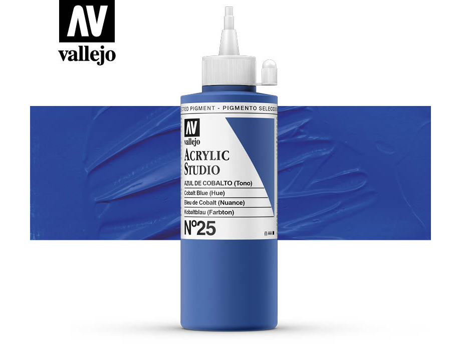 Farbe Vallejo Acrylic Studio 22025 Cobalt Blue (Hue) (200ml)