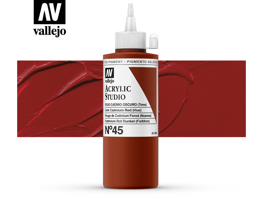 Farbe Vallejo Acrylic Studio 22045 Dark Cad. Red (Hue) (200ml)