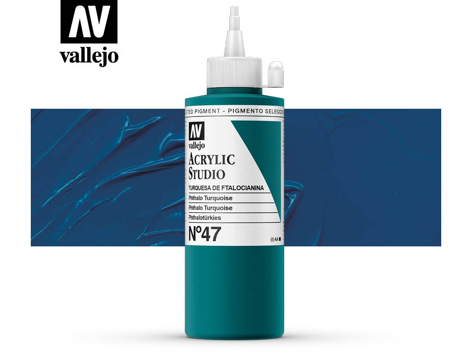 Farbe Vallejo Acrylic Studio 22047 Phtalo Turquoise (200ml)