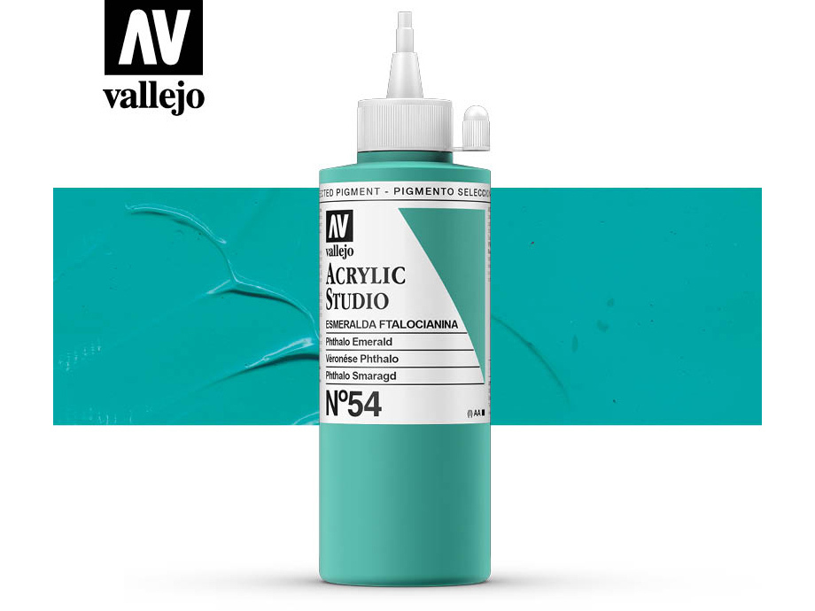 Farbe Vallejo Acrylic Studio 22054 Phthalo Emerald (200ml)