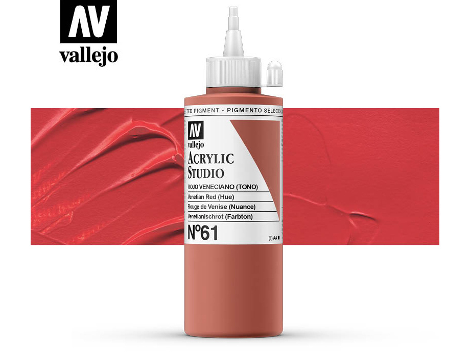 Farbe Vallejo Acrylic Studio 22061 Venetian Red (Hue) (200ml)