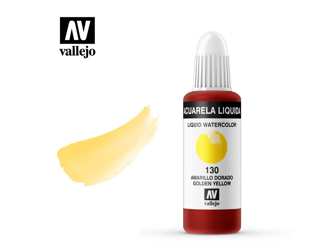 Farbe Vallejo Liquid Watercolor 33130 Golden Yellow (32ml)