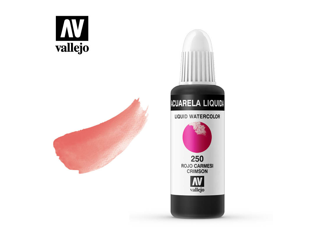 Farbe Vallejo Liquid Watercolor 33250 Crimson (32ml)