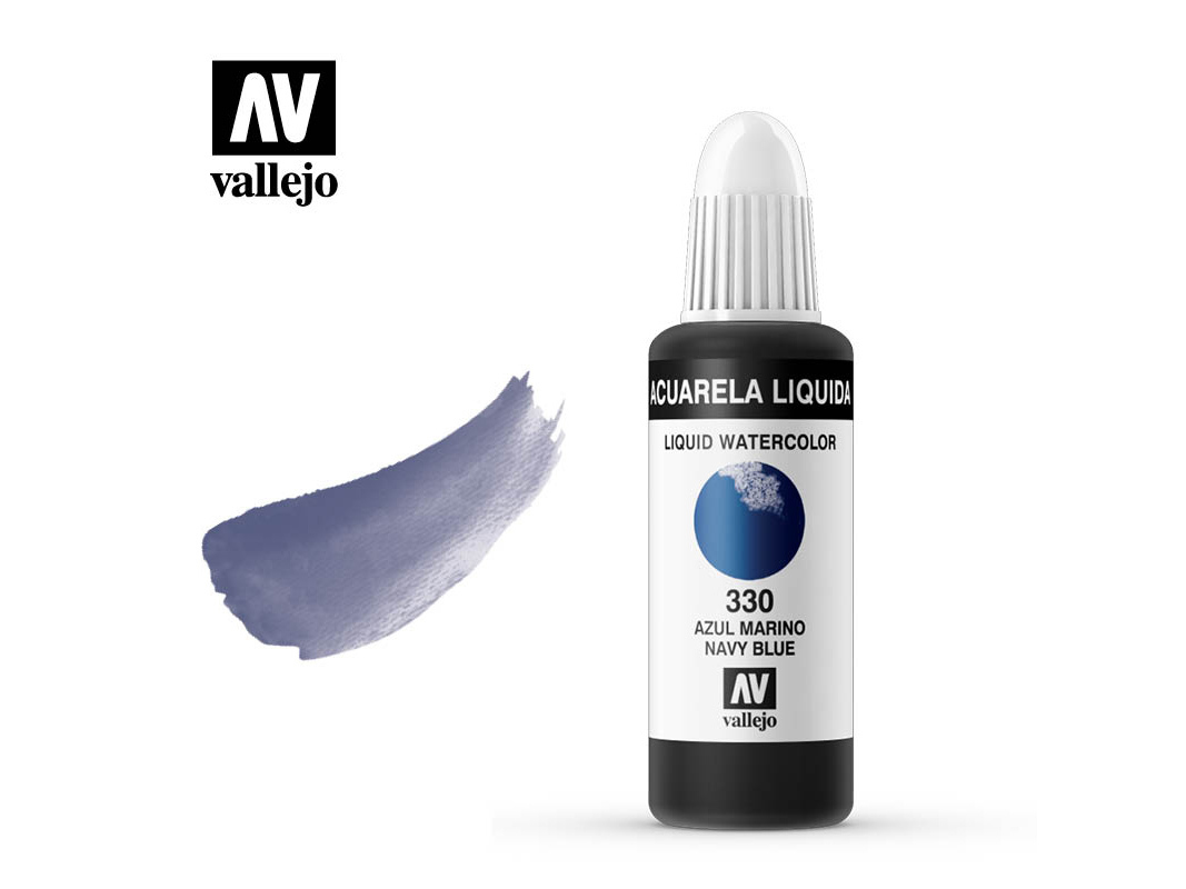 Farbe Vallejo Liquid Watercolor 33330 Navy Blue  (32ml)