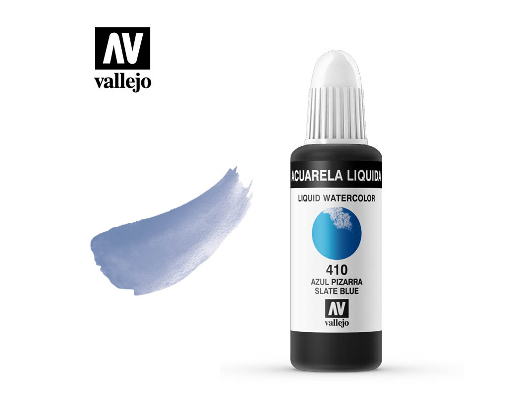Farbe Vallejo Liquid Watercolor 33410 Slate Blue  (32ml)