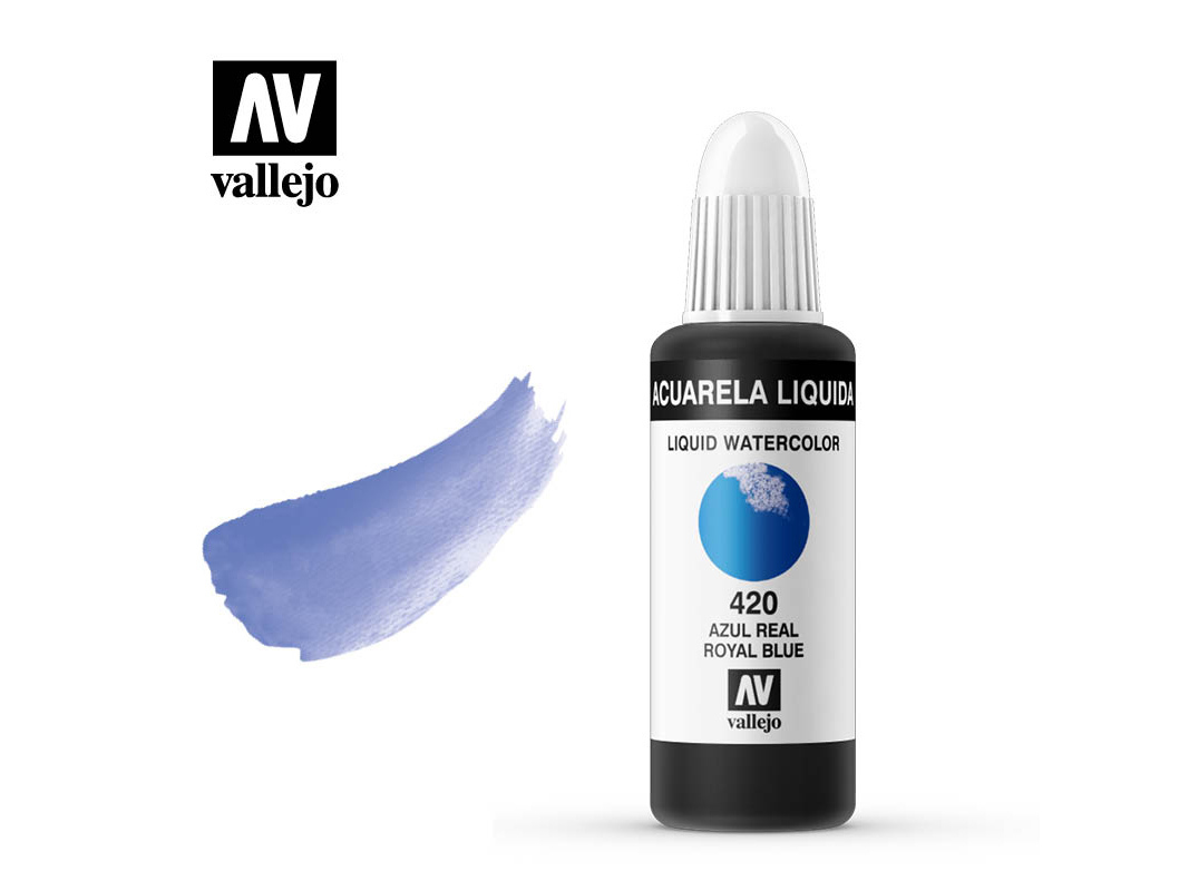 Farbe Vallejo Liquid Watercolor 33420 Royal Blue (32ml)