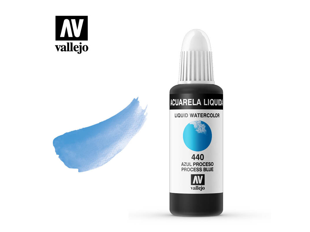 Farbe Vallejo Liquid Watercolor 33440 Process Blue (32ml)