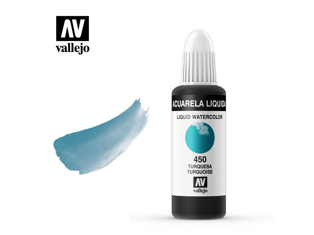 Farbe Vallejo Liquid Watercolor 33450 Turquoise (32ml)