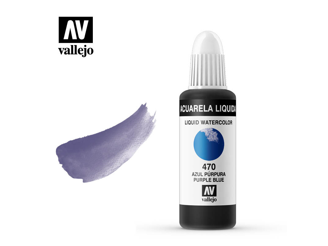Farbe Vallejo Liquid Watercolor 33470 Purple Blue (32ml)