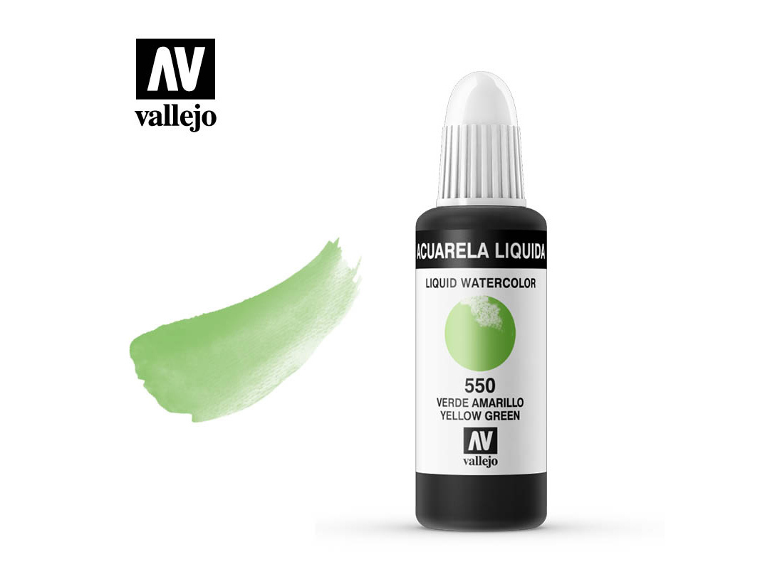Farbe Vallejo Liquid Watercolor 33550 Yellow Green (32ml)