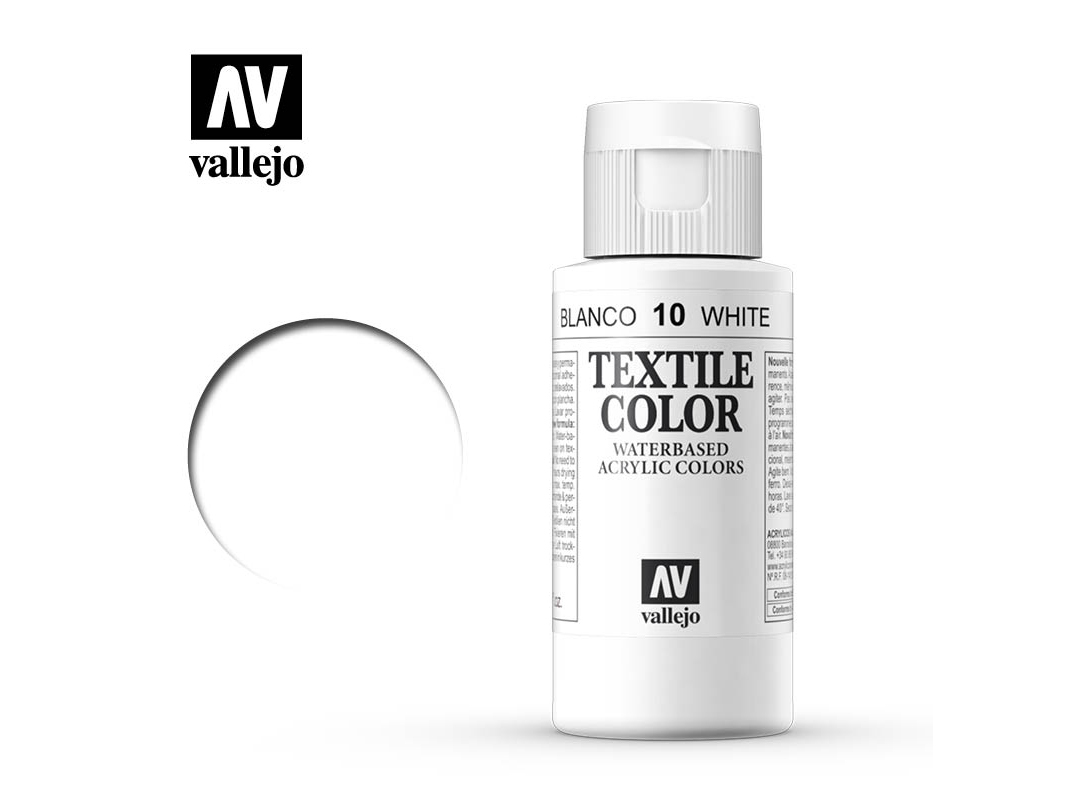 Textilfarbe Vallejo Textile Color 40010 White (Opaque) (60ml)