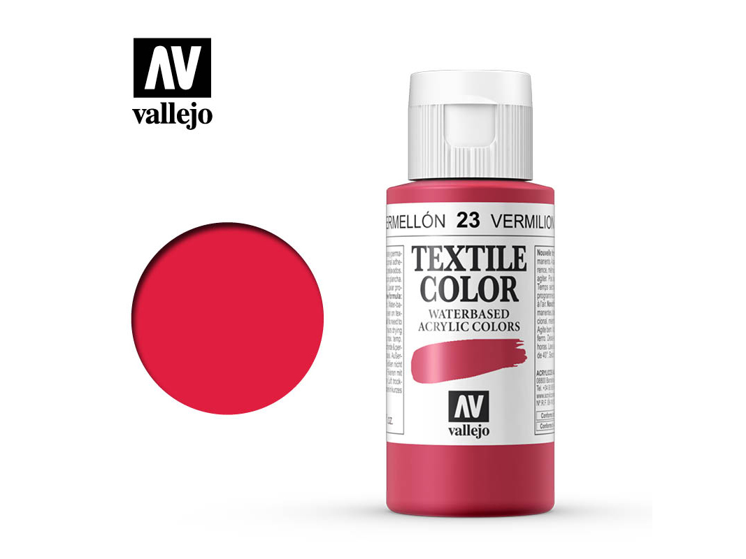 Textilfarbe Vallejo Textile Color 40023 Vermillion (60ml)