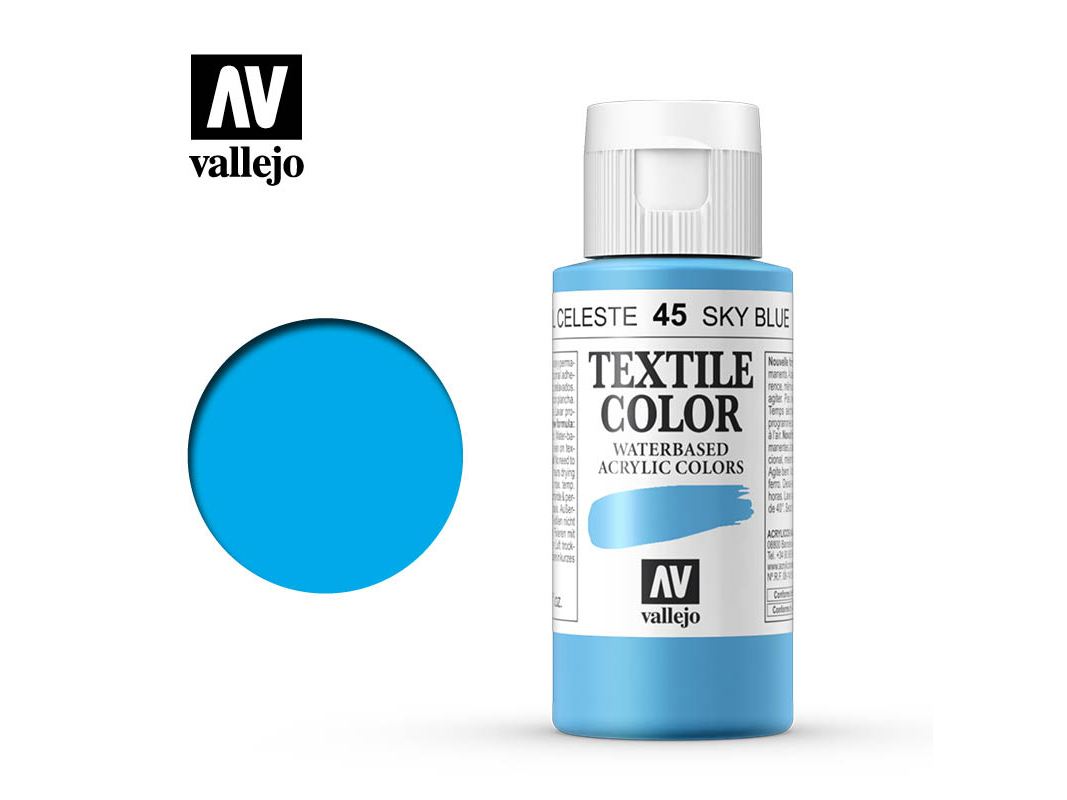 Textilfarbe Vallejo Textile Color 40045 Sky Blue (Opq.) (60ml)