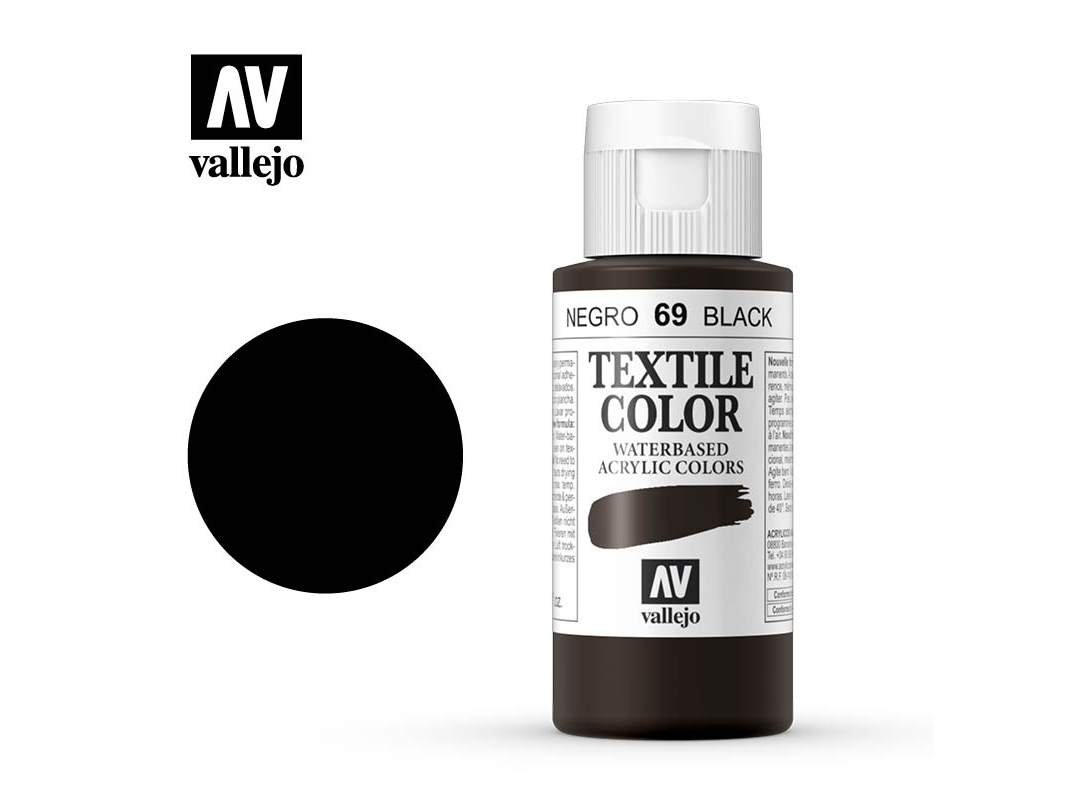 Textilfarbe Vallejo Textile Color 40069 Black (Opaque) (60ml)