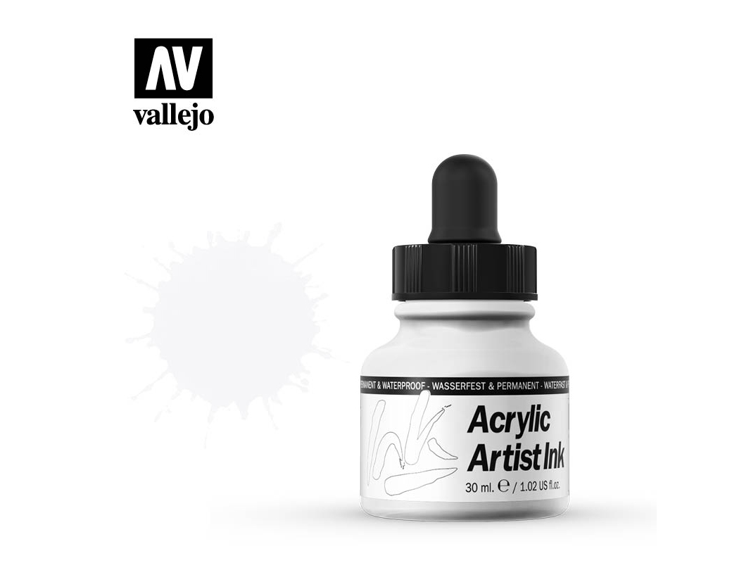 Tinte Vallejo Acrylic Artist Ink 60001 White (30ml)