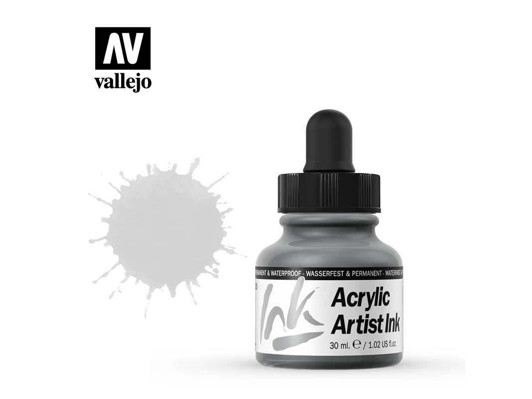 Tinte Vallejo Acrylic Artist Ink 60020 Metallics Silver (30ml)