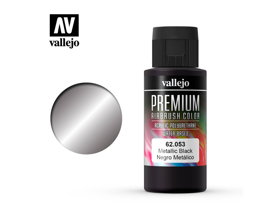 Farbe Vallejo PREMIUM Color 62053 Metallic Metallic Black (60ml)