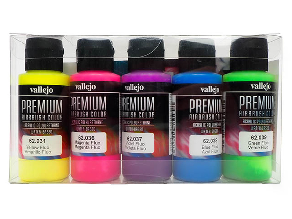 Vallejo PREMIUM Color - Fluoressent Color Set (5x60ml)