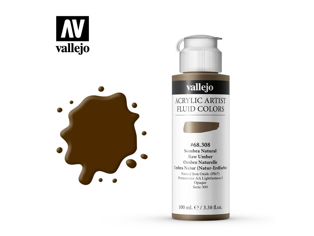 Farbe Vallejo Acrylic Fluid Color 68308 Raw Umber (100ml)