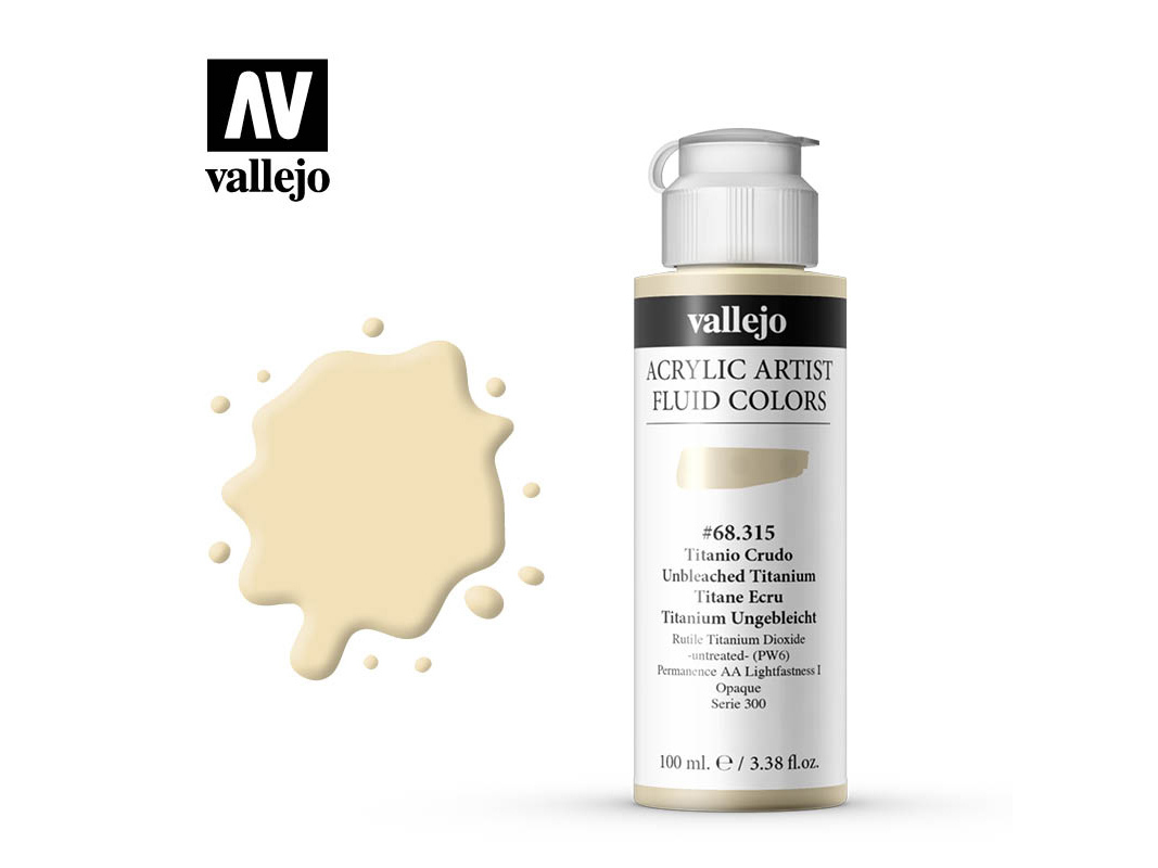Farbe Vallejo Acrylic Fluid Color 68315 Umbleached Titanium (100ml)