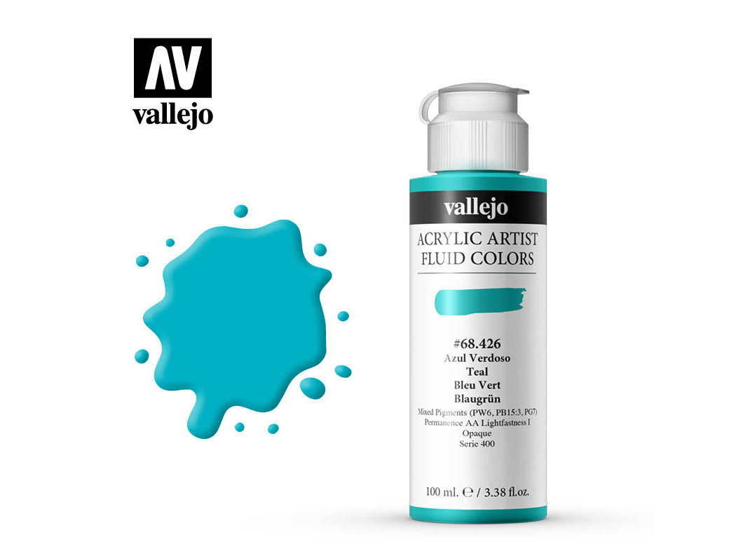 Farbe Vallejo Acrylic Fluid Color 68426 Teal (100ml)