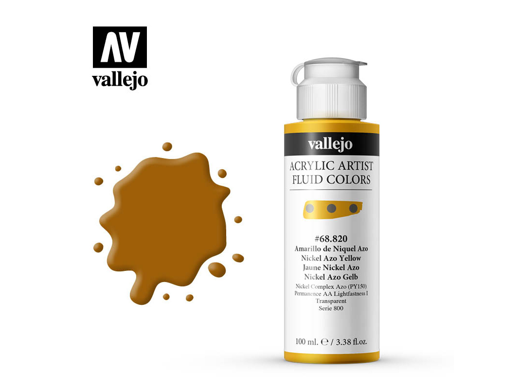 Farbe Vallejo Acrylic Fluid Color 68820 Niquel Azo Yellow (100ml)