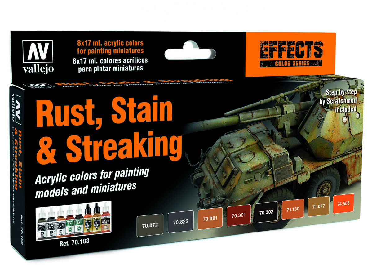 Vallejo Model Color Effects Set 70183 Rust, Stain & Streaking (8) by Scratchmod
