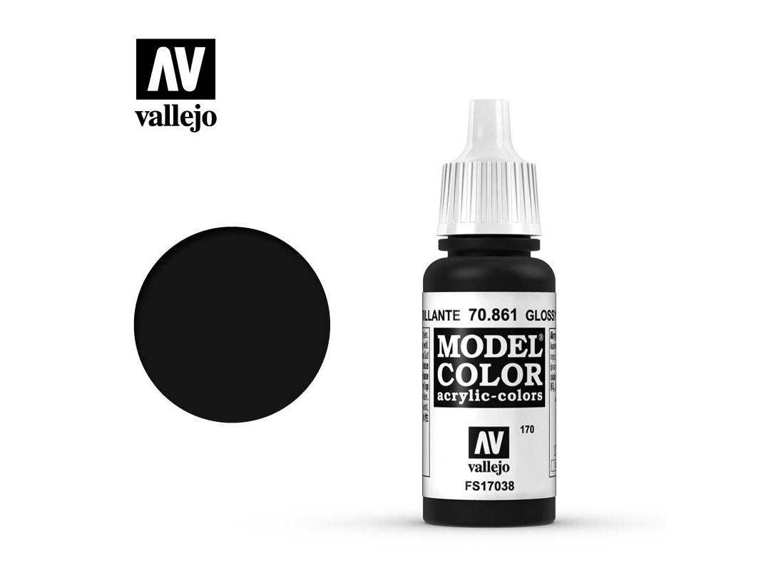 Farbe Vallejo Model Color 70861 Gloss Black (17ml)
