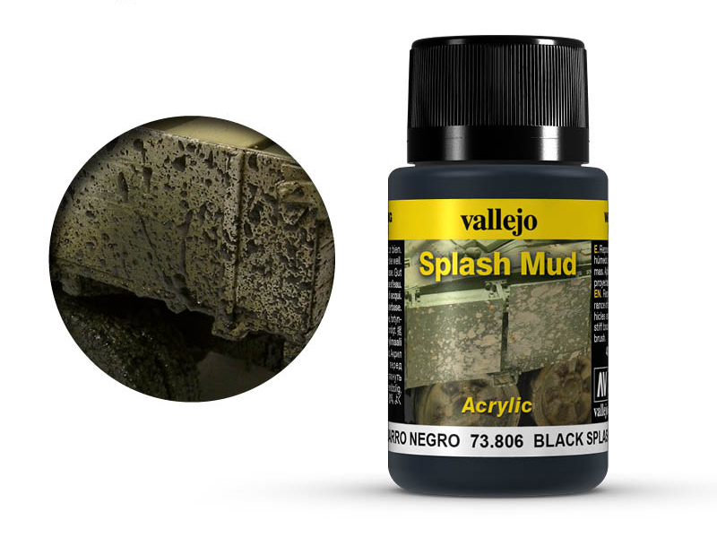 Vallejo Weathering Effects 73806 Black Splash Mud (40ml)