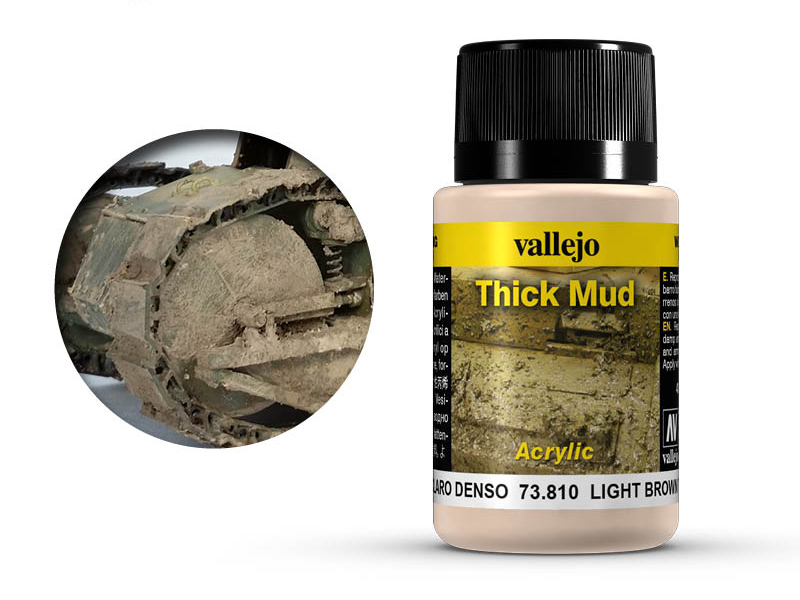 Vallejo Weathering Effects 73810 Light Brown Thick Mud (40ml)