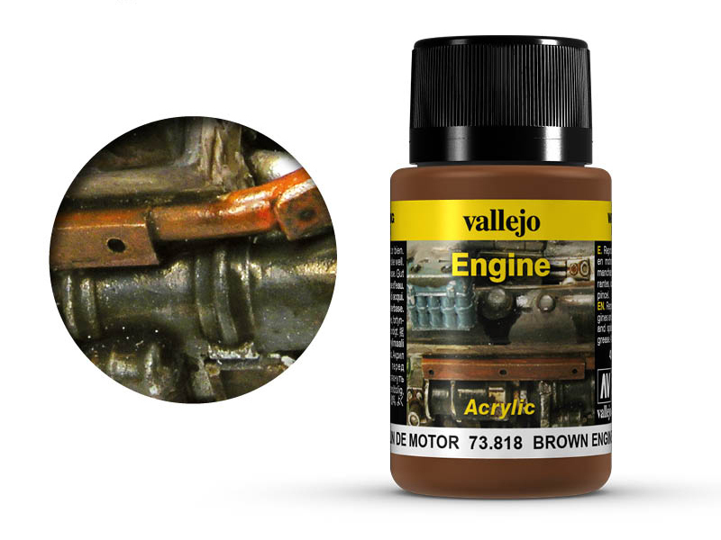 Vallejo Weathering Effects 73818 Brown Engine Soot (40ml)