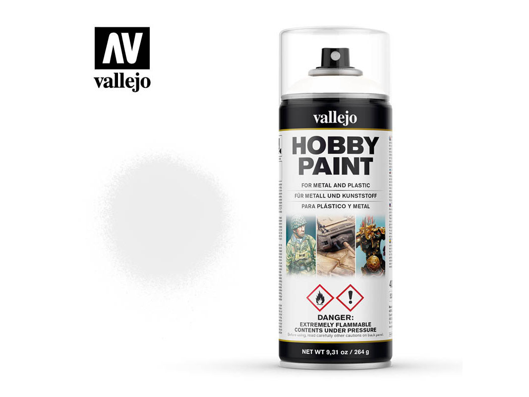 Vallejo Hobby Spray Paint 28010 White Primer Spray (400ml)